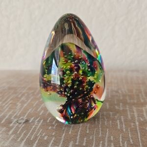 Party Lite 2001 Colorful Glass Art Egg